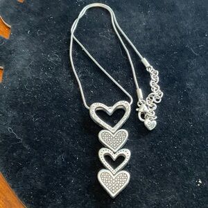 Brighton Quadruple Heart Silver Plated Necklace
